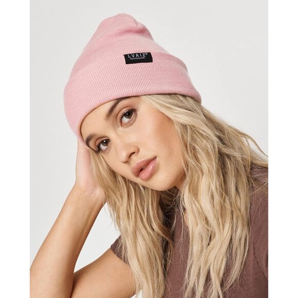 🆕 Women Pink Winter Beanie Hats Unisex Cotton Knitted Cuffed Slouchy Skull Cap - Picture 6 of 6